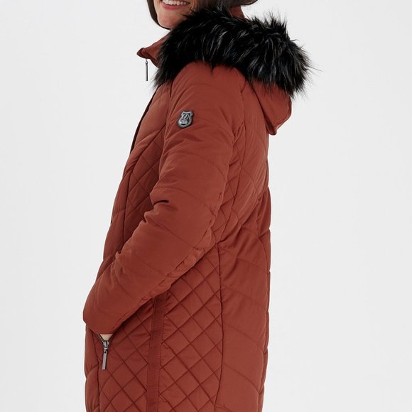 winter coat color rust by Fransa - Picture 2 of 4